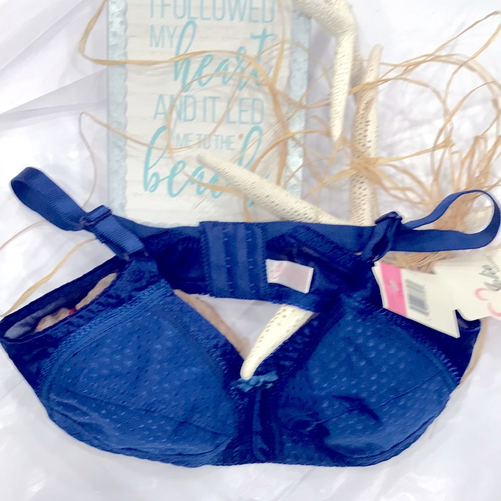 34B JOLIE intimates nwt NAVY BLUE W ADJUSTABLE STRAPS. 95%poly/5%span NO PADDING
